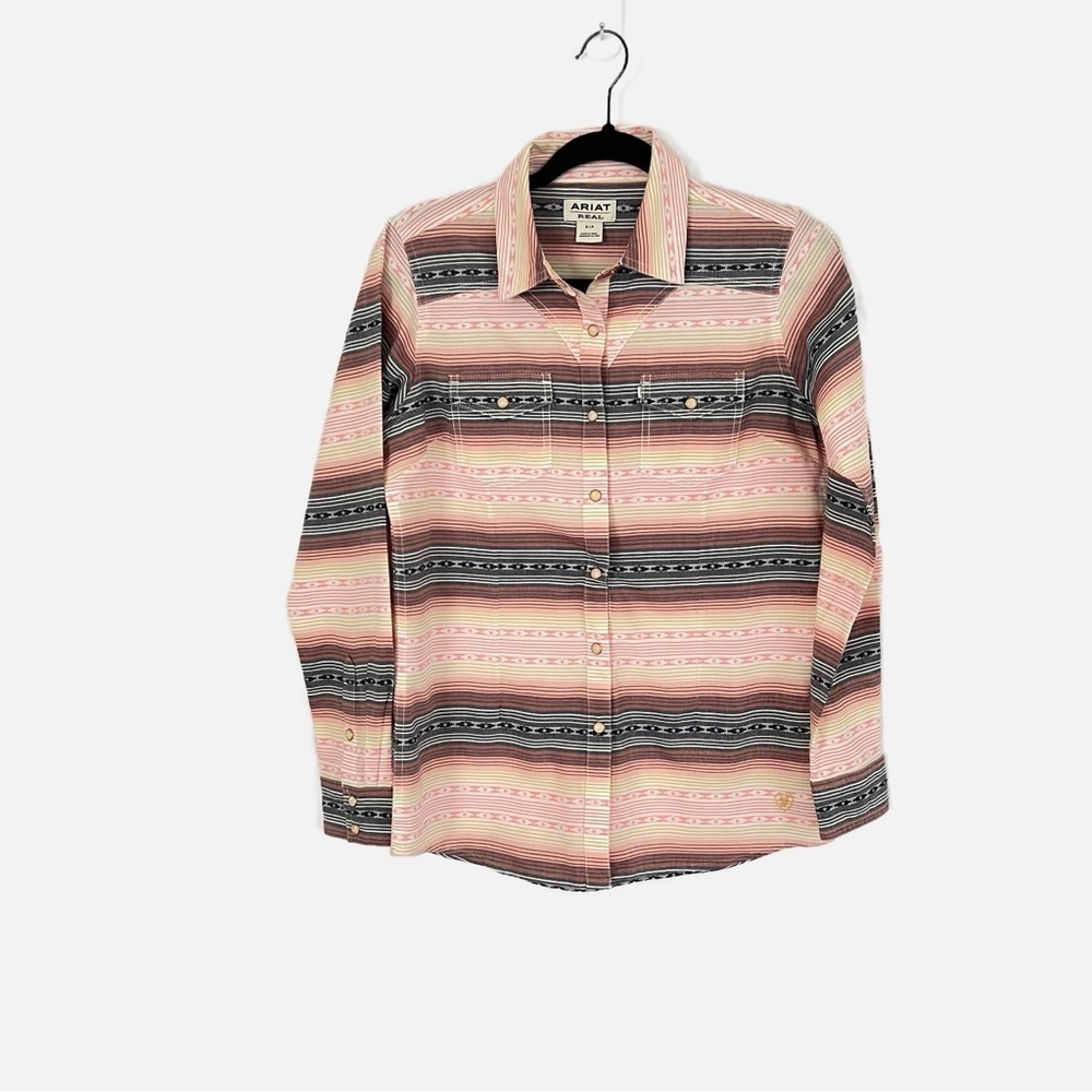 Ariat Western Shirt with Classic Western Touches Size S/P Serape  Stripes